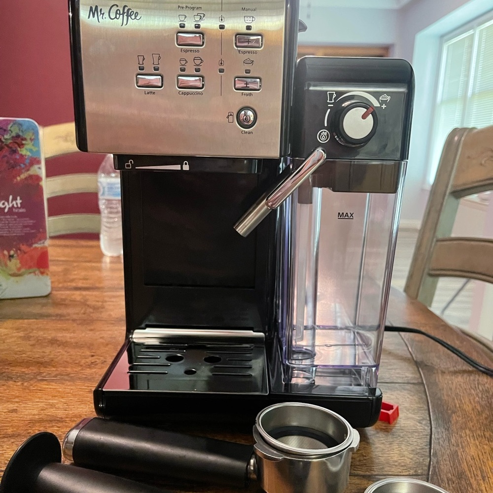 Mr. Coffee One-touch CoffeeHouse Espresso Maker and Cappuccino Machine.